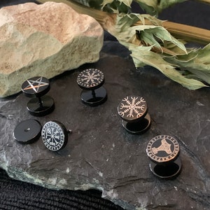 Wikinger Ohrringe, Ear Plugs, Wikinger Schmuck,Runen Ohrstecker 10mm;Runen,Viking