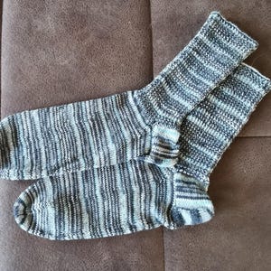 NEW knitted socks stockings size 45/46 blue, grey, light blue striped patterned