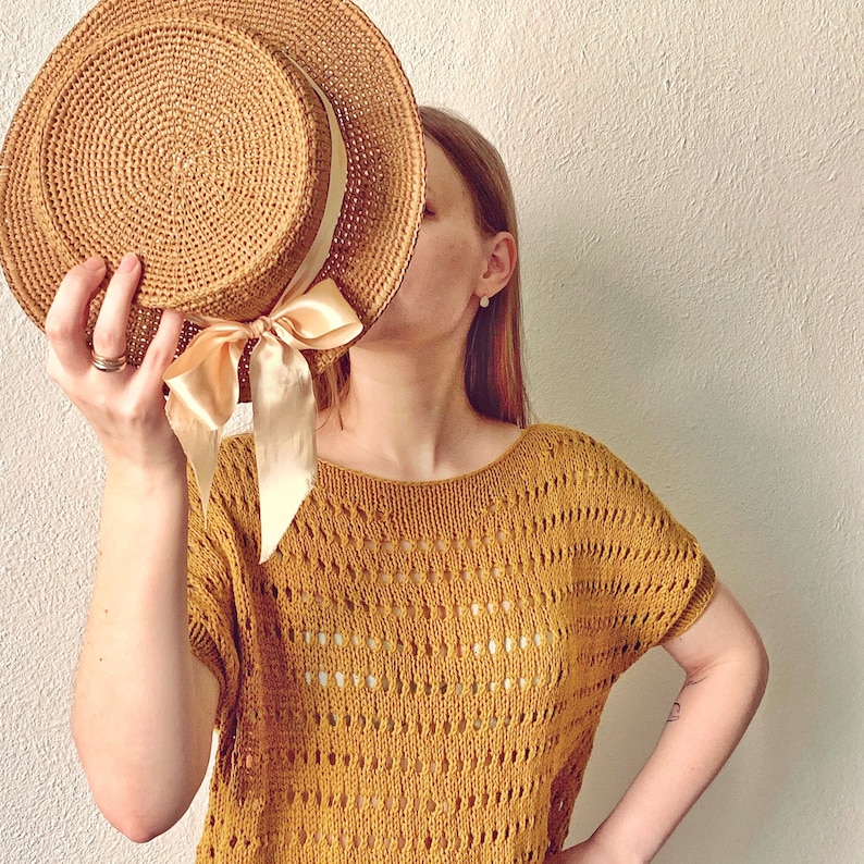 Crochet Sun Raffia Boater Hat Pattern. PDF Download Etsy