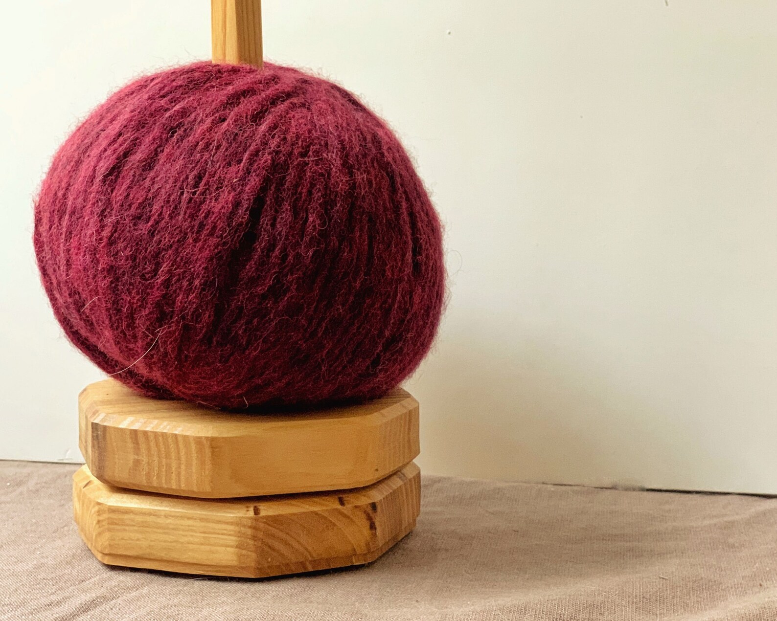 Natural Wooden Yarn Butler. Cherry Wood Yarn Holder. Wide Wool Etsy