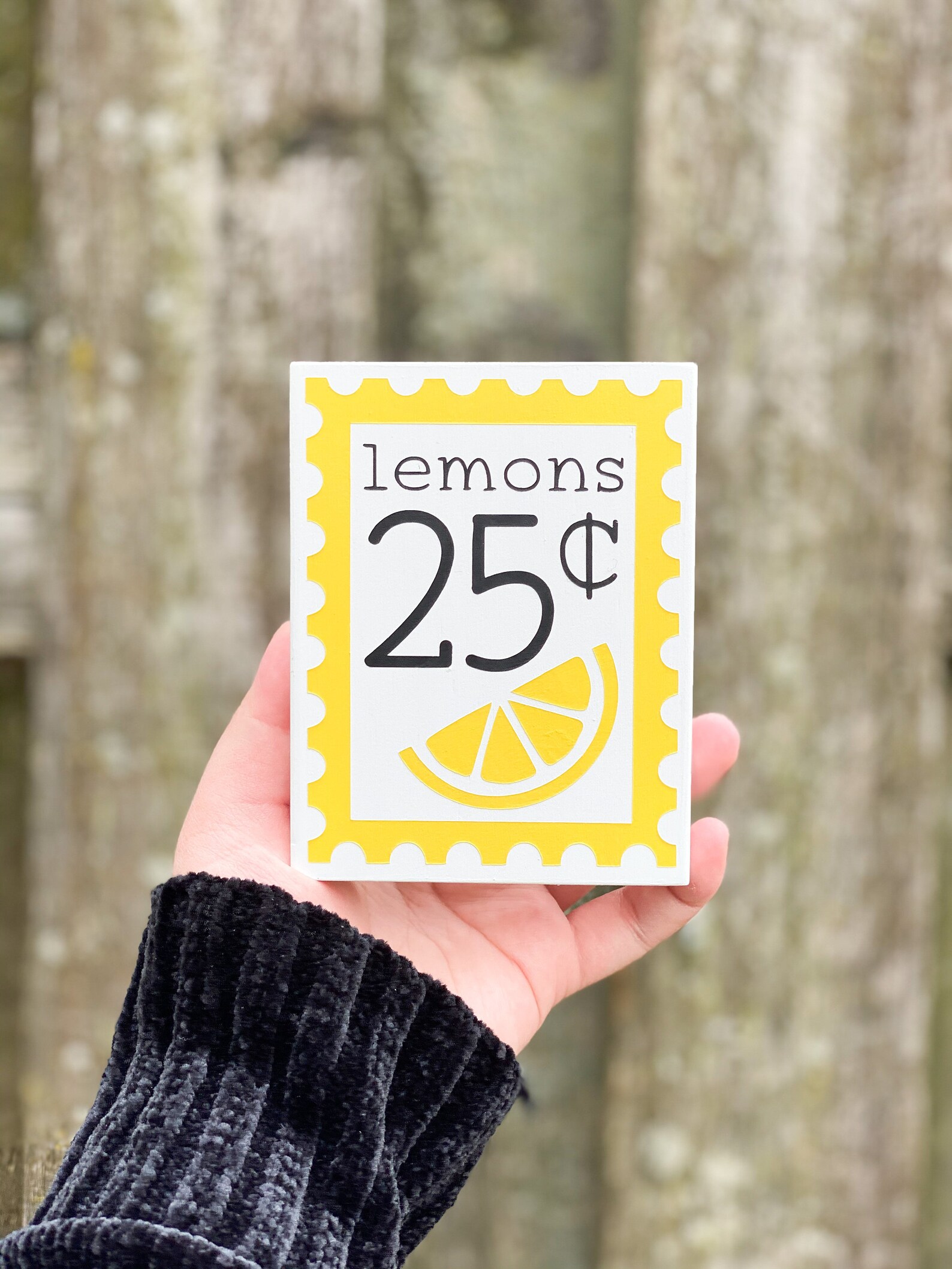 Lemons 25 Cents Stamp Sign Lemonade Lemon And Spring Decor Etsy