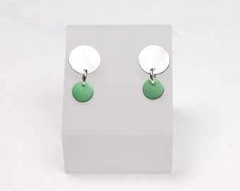 Apple green mini colour pop silver stud earrings