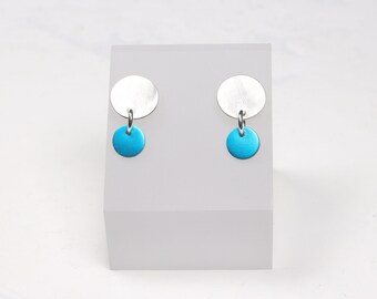 Turquoise mini colour pop silver stud earrings