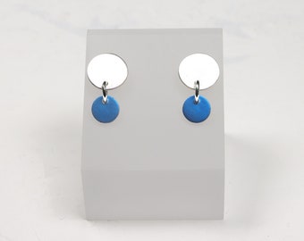 Royal blue mini colour pop silver stud earrings