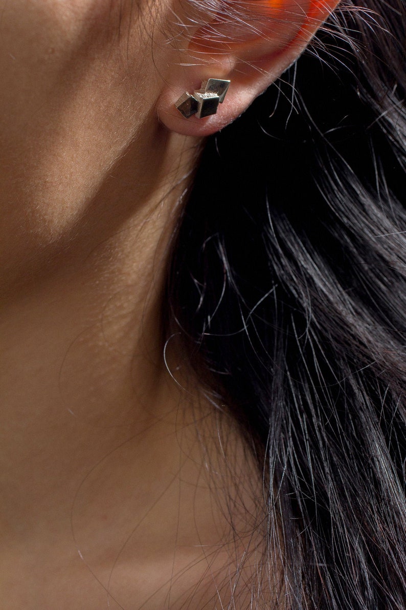 Modern Earrings, CUBE-S image 1