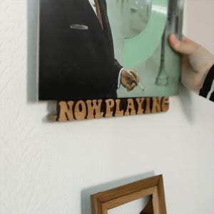 Now Playing Vinyl Stand | Handmade Solid Wood Wall Mounted Shelf for Records Albums Vinyls