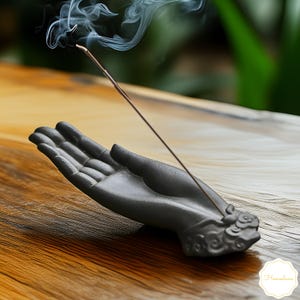 Buddha&#39;s Hand Incense Stick Holder | Incense Burner | Antique Religious Ceramic Aroma | Home Decor Gift