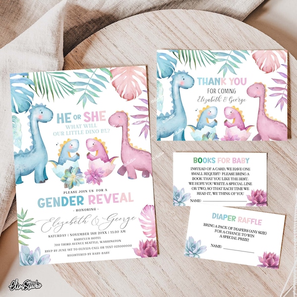 Dinosaur Decorations for Gender Reveal Etsy