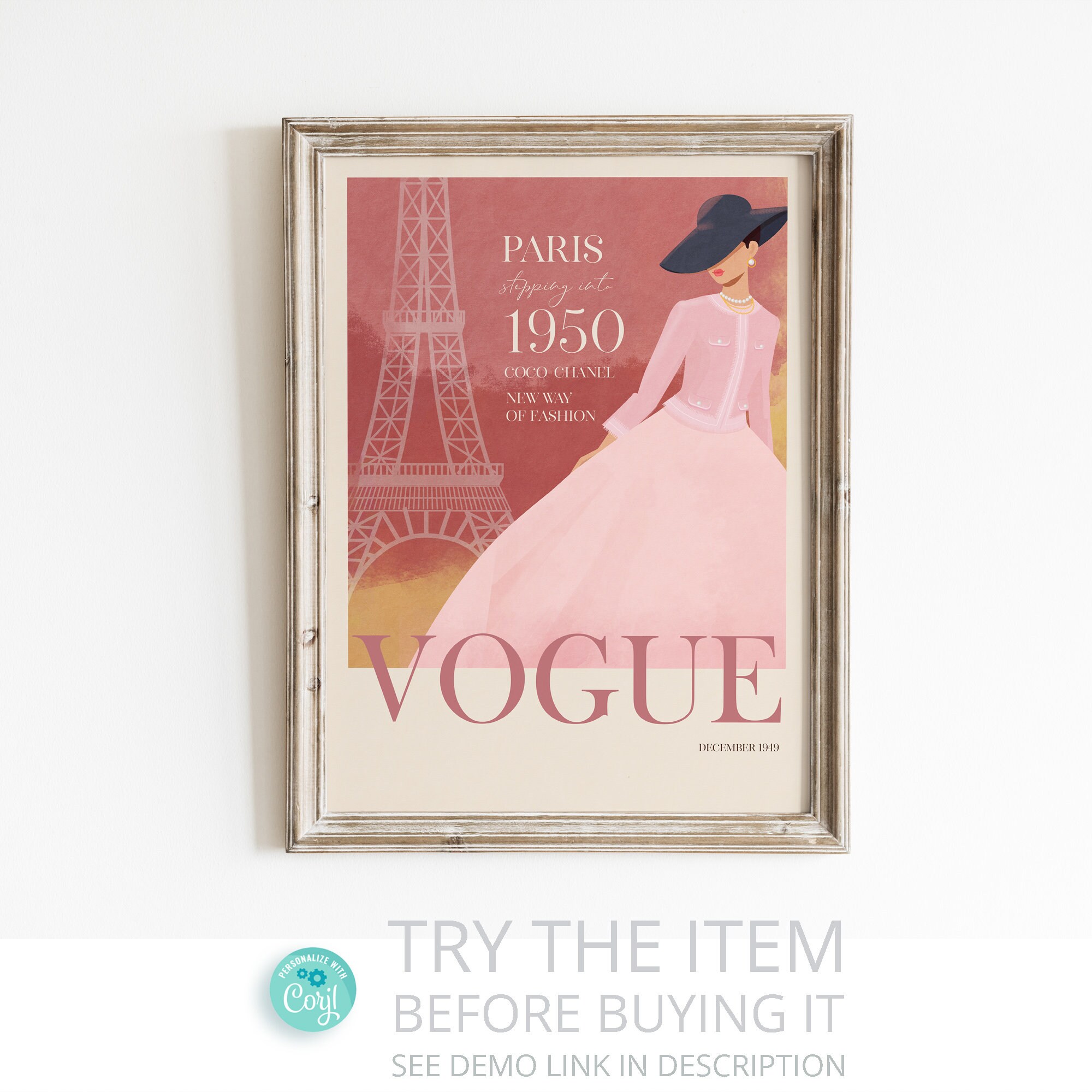 Vogue Wall Art Fashion Wall Art Vogue Cover Poster Vogue Etsy