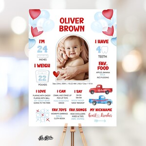 Valentines Birthday Milestone Sign Valentines First Birthday Decoration, Baby Milestone Sign, Sweetheart Birthday, Blue Valentine V100