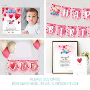 Valentine's Day Birthday Thank You Card Template With Photo Little ...