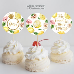 She Found Her Main Squeeze Cupcake Toppers | Bridal Shower Lemon Theme Cupcake Toppers | Bachelorette Party Cupcake Toppers Digital/717