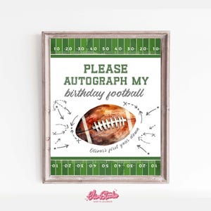 Sign Football Birthday, Football Party Guest Book, Football Party Sign Template, Boy Birthday Decor AM93