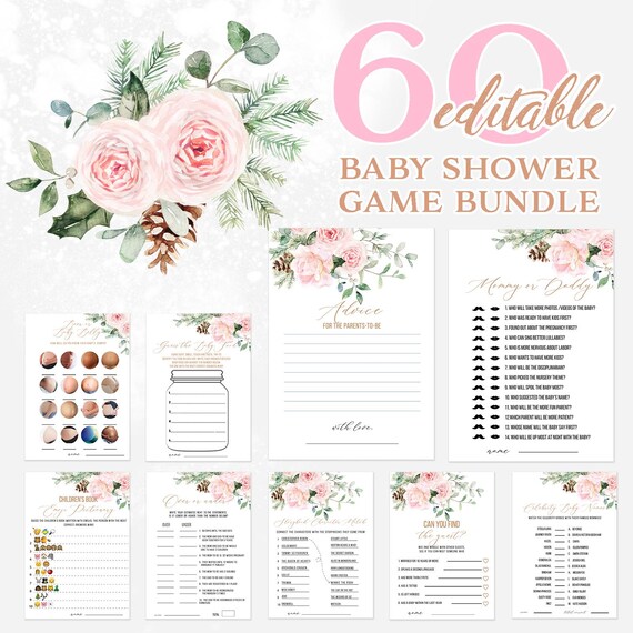 Floral Baby Shower Game Set - 5 Fun Printable Games For 50 Guests, Includes Prediction, Emoji Bingo & Who Knows Mommy - View #6