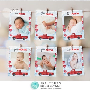 Valentines First Birthday, Monthly Photo Banner, First Year Photos Of Baby, Milestone Photo Banner, Baby Valentines Day, Baby Valentine VB25
