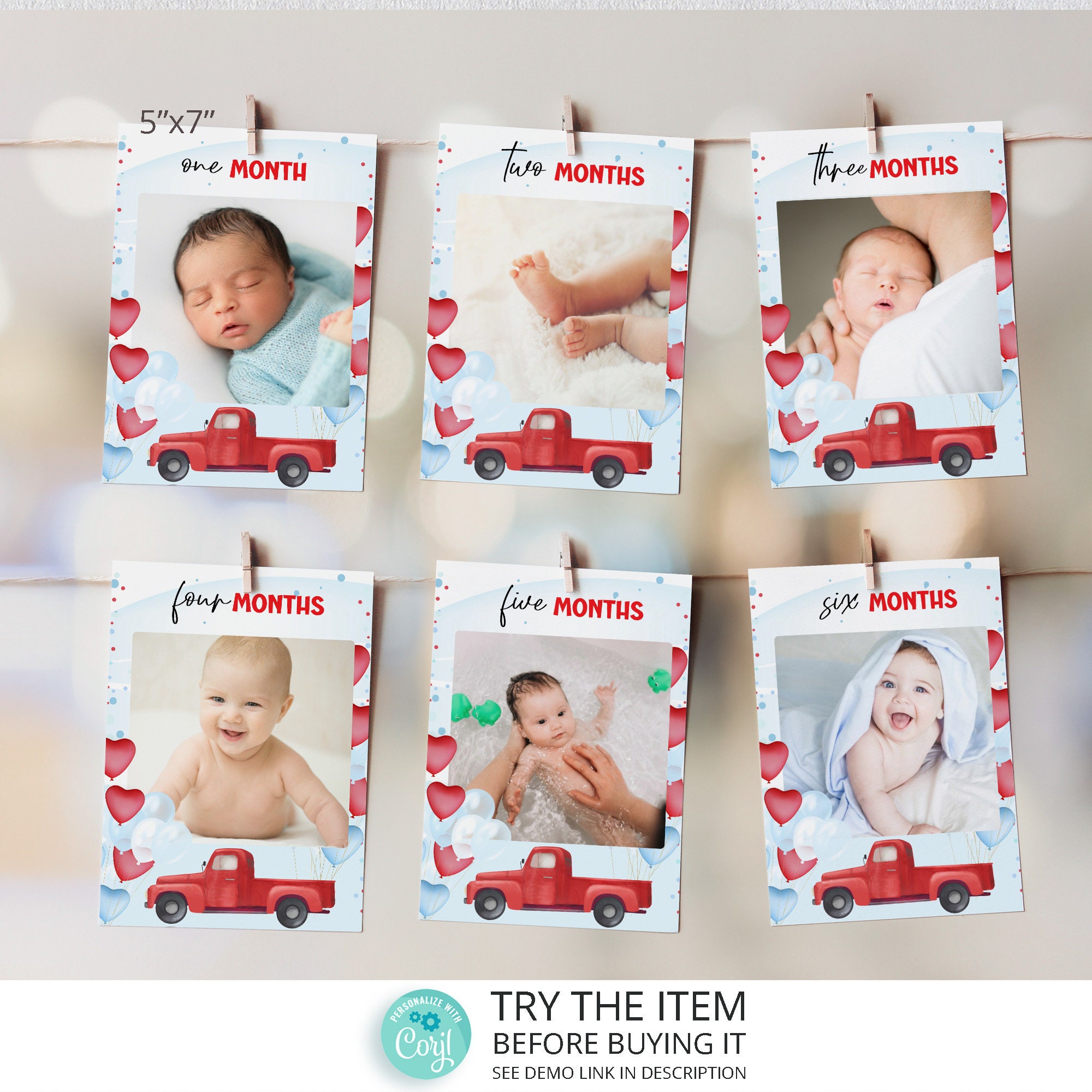Newborn Monthly Baby Photo Props Stripe Cool Boys Cap Rompers Photogra