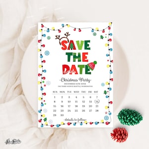 Holiday Edition Weihnachten Save the Date Digitale Vorlage Weihnachtsfeier Save the Date Karte Save The Dates Kalender Printable Weihnachten W365