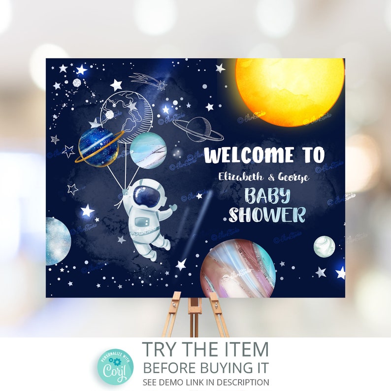 Space Baby Shower Decorations Outer Space Baby Shower Etsy