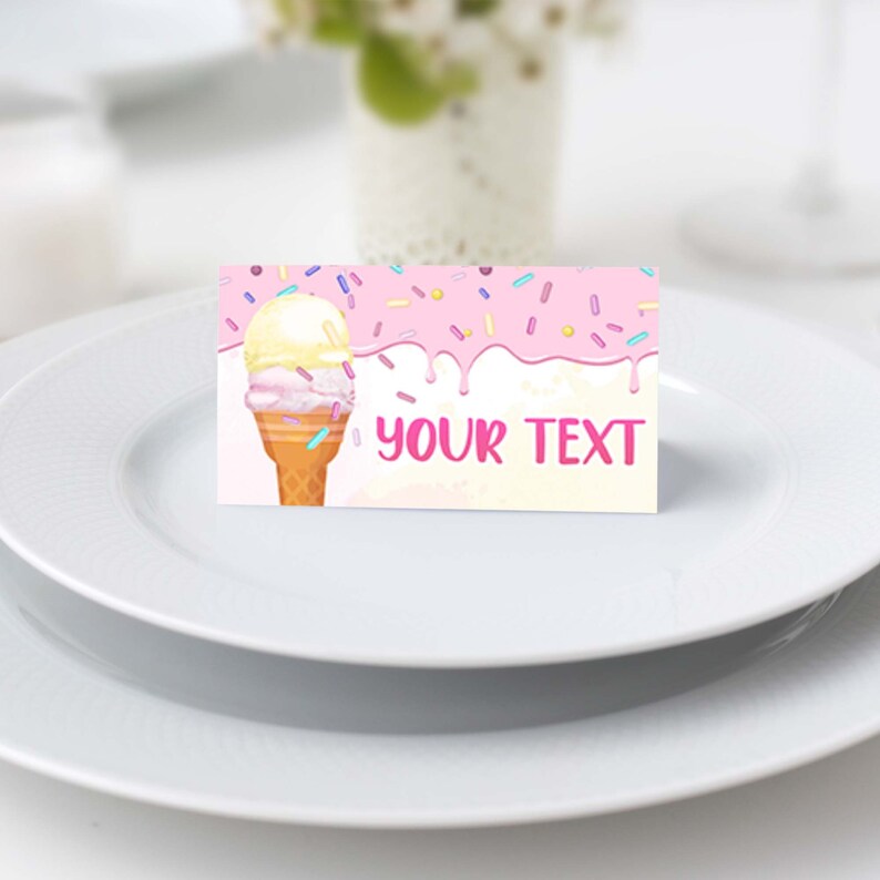 Editable Food Labels Ice Cream Bar Ice Cream Party Place Etsy