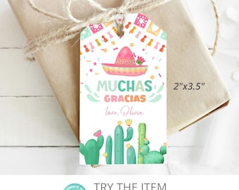 Fiesta Thank You Favor Tag 1st Fiesta Thank You Tag Fiesta Party Decorations F12