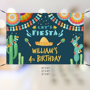 Editable Banner Backdrop Fiesta Party | Personalized Fiesta Birthday Backdrop | Birthday Boy Fiesta Banner Backdrop F57