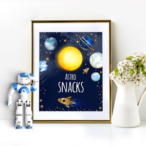 Astro Snacks Sign Template | Space Party  Table Sign | Outer Space Birthday Sign | Galaxy Party Decorations Dessert Table SP214