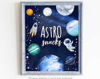 Galaxy First Trip Birthday Favors Sign Template Astronaut Party Thank You Sign Outer Space Birthday Welcome Sign Space Party Decor SP426