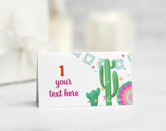 Fiesta Birthday Decorations, Place Card Template, Food Label Cards,  Fiesta Party Decor, Taco Birthday, Mexican Birthday F249