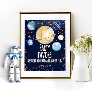 Favors  Sign Template | Space Party  Thank You Sign | Outer Space Birthday Sign | Galaxy Party Decorations SP119