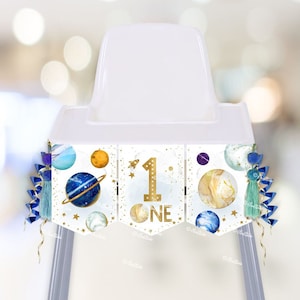 High Chair Banner 1st Birthday Boy | High Chair Banner 1st Birthday Space Birthday Party | First Trip Around The Sun High Chair Banner SP165