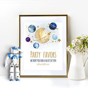 Favors  Sign Template | Space Party  Thank You Sign | Outer Space Birthday Sign | Galaxy Party Decorations SP244