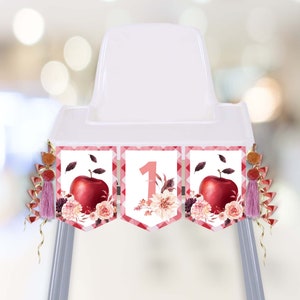 Apple Birthday Apple Of Our Eye  High Chair Banner Apple Picking Birthday decoration Apple Orchard PRINTABLE Digital A6
