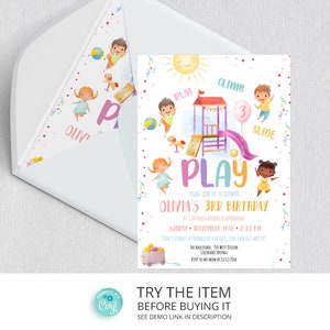 Editable Playground Birthday Boy Invitation, Backyard Party Invitation, Park Birthday Party Invitation, Party In The Park /864