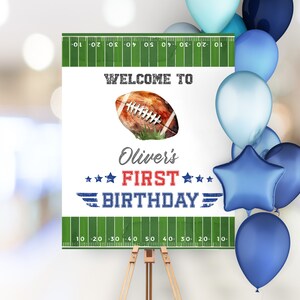 Editable Football Birthday Welcome Sign American Football Birthday Welcome Board First Birthday Sign Football Party Sign Birthday Board AM41