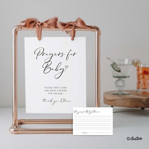 Gebeden voor babyshowerkaart, christelijke babyshower, moderne babyshower wenskaarten voor baby, minimalistische babyshower gebedskaart BW5