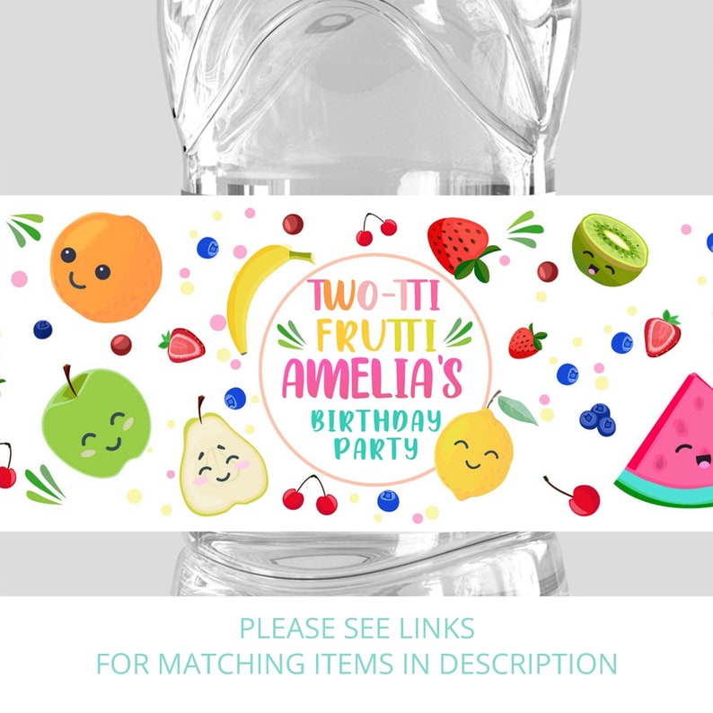 Editable Twotti Frutti Birthday Backdrop Banner Tutti Frutti | Etsy