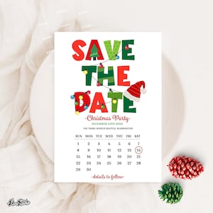 Holiday Edition Weihnachten Save the Date Digitale Vorlage Weihnachtsfeier Save the Date Karte Save The Dates Kalender Printable Weihnachten W369