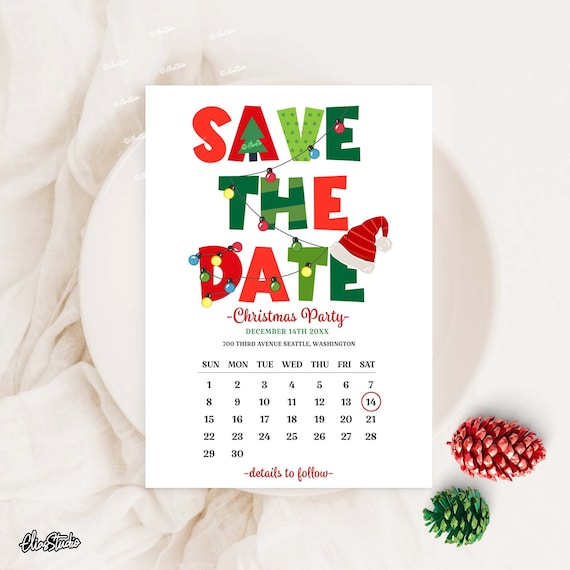 Save The Date Christmas Party Clip Art