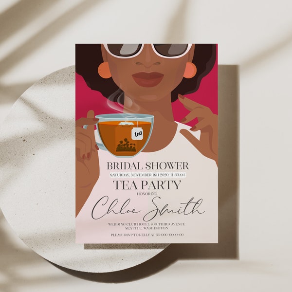 Editable Tea Party Invitation |  Afternoon tea invitation | Bridal Shower High Tea Birthday /741
