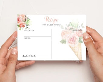 She's Been Scooped Up Bridal Shower recipe card template 4x6 She Got Scooped up Bridal Shower game Printable CU37