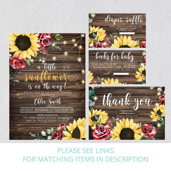 Don t Say Baby Rustic Sunflower Roses Baby Shower Games Sign Don