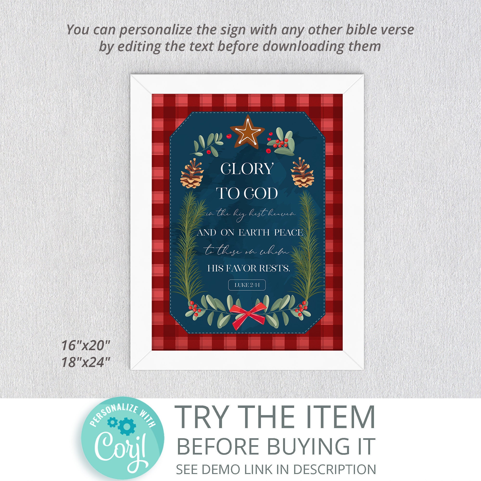Christmas Bible Verse Wall Art Christmas Bible Verse | Etsy