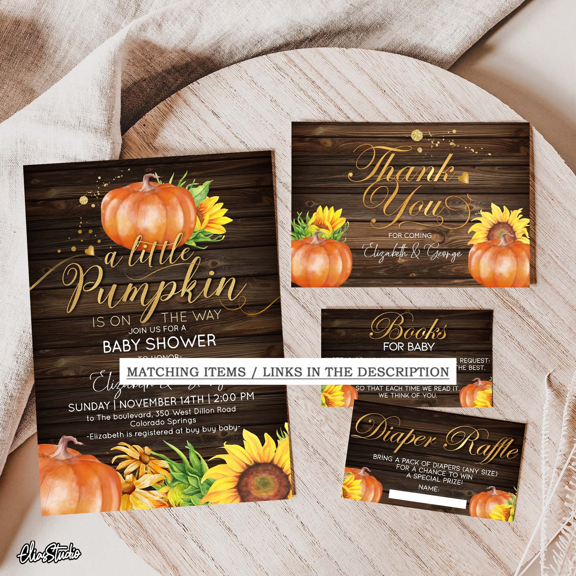 Pumpkin Baby Shower Backdrop - 5.9x3.6ft Orange White Floral 'A Little Pumpkin Is On The Way' Banner