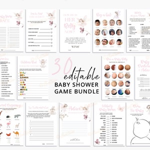 Fairy Baby Shower Games, Wildflower Baby Shower Game Bundle Floral, Girl Baby Shower Games, Fairy Garden Baby Shower Games Printable FB10