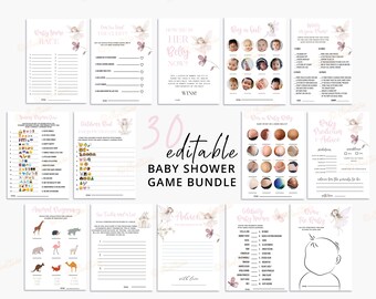 Fairy Baby Shower Games, Wildflower Baby Shower Game Bundle Floral, Girl Baby Shower Games, Fairy Garden Baby Shower Games Printable FB10
