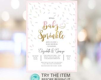 Baby Sprinkle Invitation Girl Boho Sprinkle Invite Digital Corjl Template Printable Pastel Baby Shower BS1
