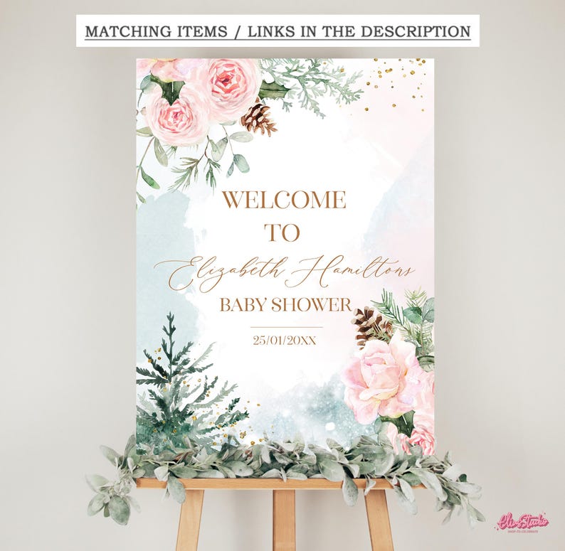 Baby It's Cold Outside Baby Shower Boho Winter Baby Shower Games, Pink