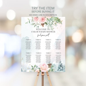 Stoelindeling Sjablonen Babyshower Baby its Cold Outside Thema Babyshower Stoelindeling Winter Woodland W426
