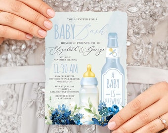 A Baby is Brewing Baby Shower Invitation Baby Bash Baby Shower Invite Beer Baby Shower Invitation Couples Baby Shower Instant Download BR6