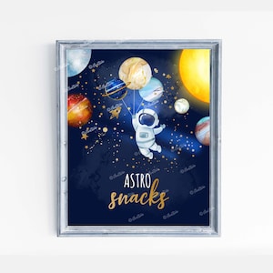 Outer Space First Trip Birthday Favors Sign Template Astronaut Party Thank You Sign Galaxy Birthday Welcome Sign Space Party Decor SP431